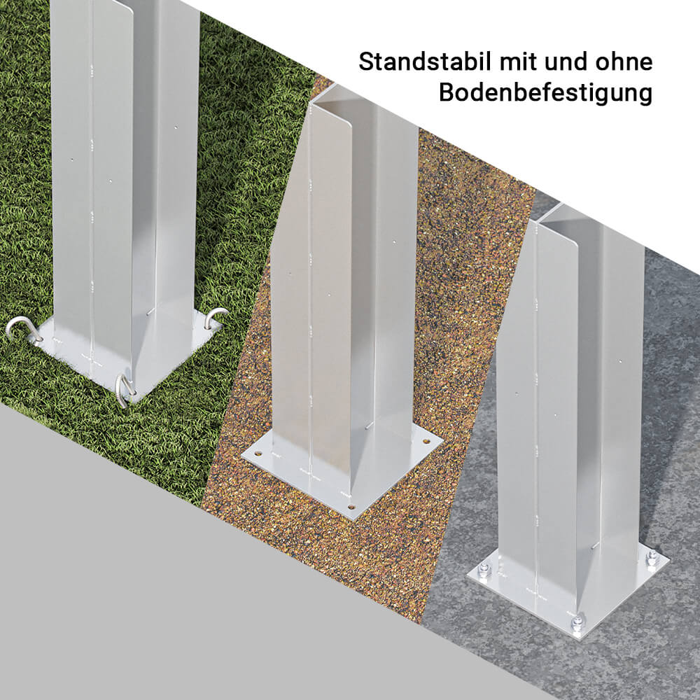 Produktbild von ROBUSTO Paletten-Aufstell-Set – 75 Cm Hoch, Für Werbeflächen Aus Europaletten, 2 Rand- + 1 Mittelpfosten, Pulverbeschichtet