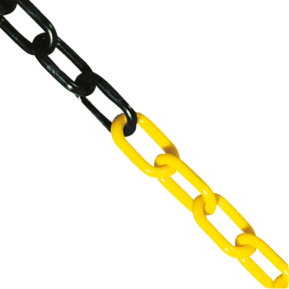1 m Kunststoffkette, schwarz/gelb, 1 x 5,4 x 4,2 cm, max. Länge: 10 m, Absperrkette