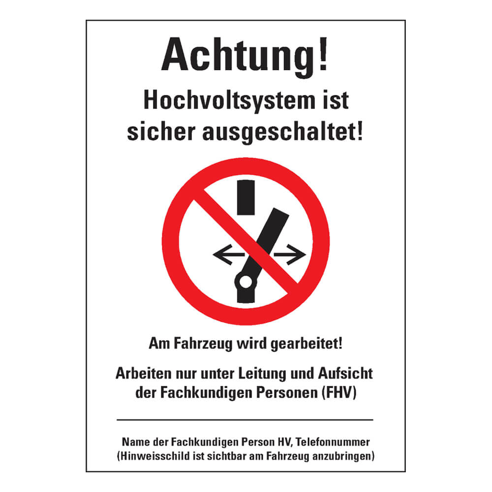 Warnschild „Hochspannung Lebensgefahr“ – Magnetfolie 24,4x20cm Gemäß DIN-Norm