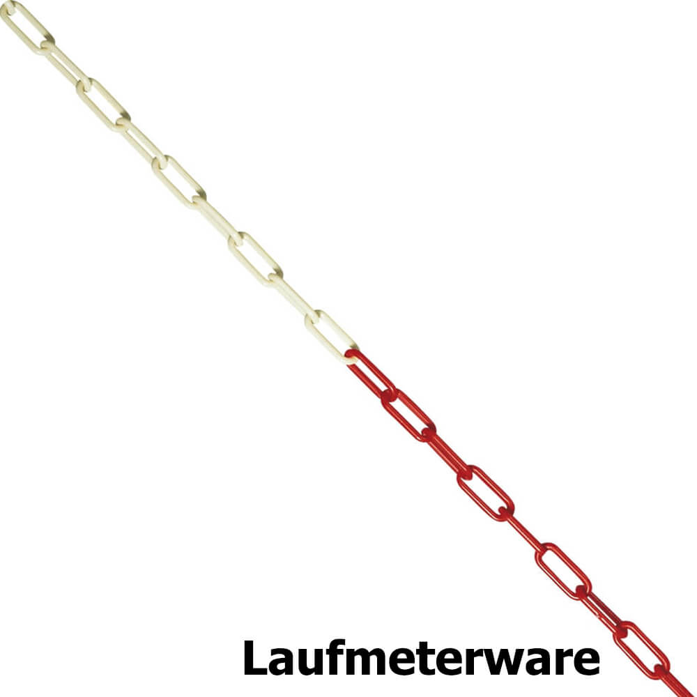 Kunststoff Absperrkette 6 mm rot/weiß, pro 30 Meter Bund - Niro Wassersport Kunststoff Absperrkette 6 mm rot/weiß, pro 30 Meter Bund - Niro Wassersport