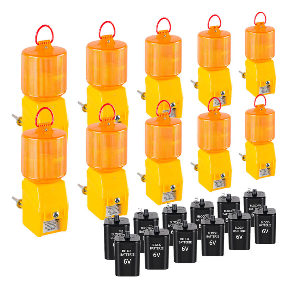 10 x NISSEN Rundumleuchte MonoLight LED mit Blockbatterien