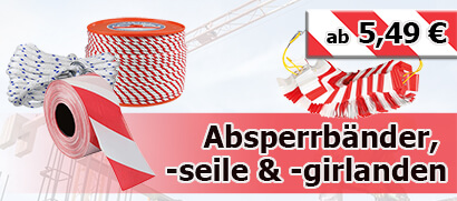 Absperrband (Flatterband), Absperrseile, Absperrgirlande