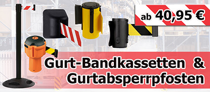 Gurtabsperrpfosten und Gurt-Bandkassetten
