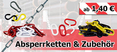 Absperrketten und Zubehör zur Organisation des Parkplatzes