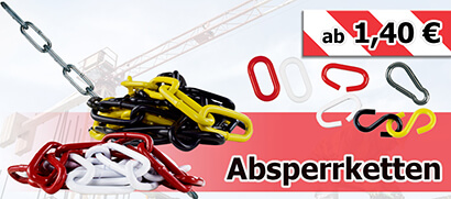 Absperrketten Stahl oder Kunststoff, verschiedene Ausführungen