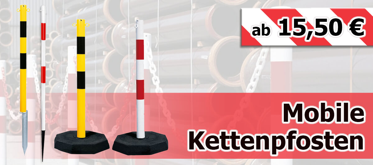 Mobile Kettenpfosten mit Ösen und Standfuß