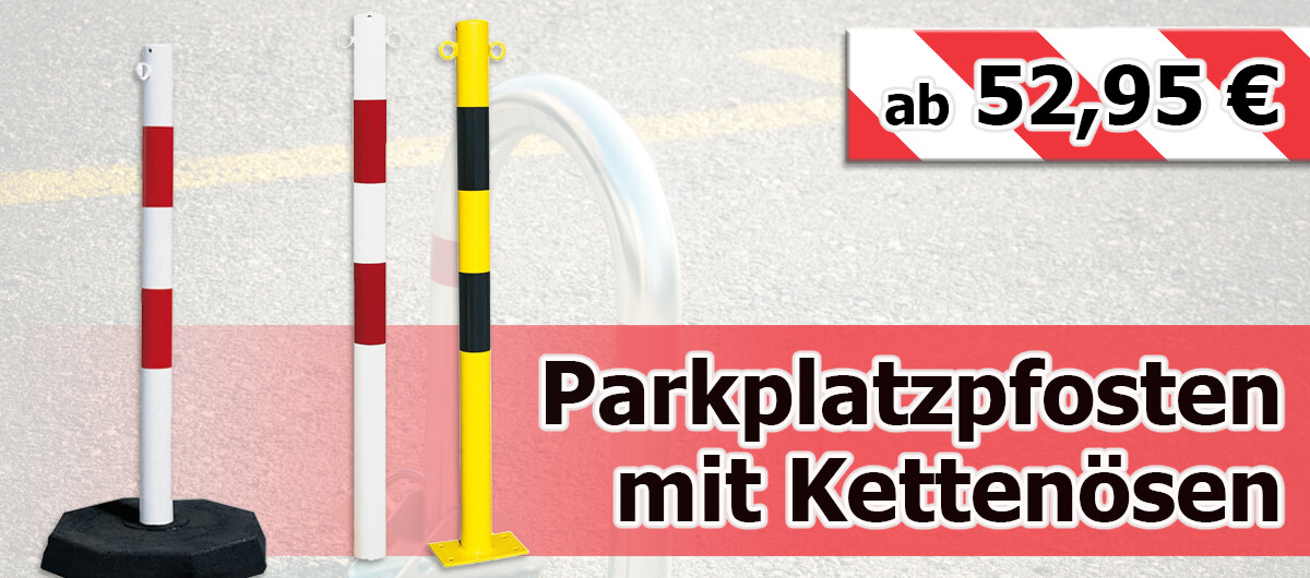Parkplatzpfosten mit Kettenösen