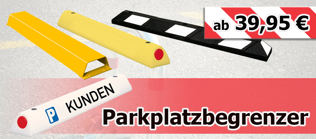 Parkplatzbegrenzer KUNDEN, weiß, 90 cm Länge, Kunststoff, mit