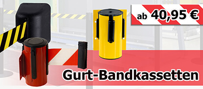 Gurt-Bandkassetten passend zu Absperrpfosten und Wandclips