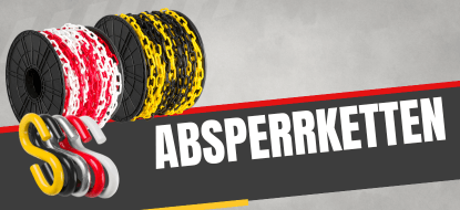 Absperrketten Stahl oder Kunststoff, verschiedene Ausführungen