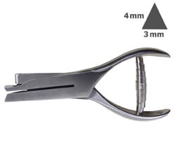 Lochzange mit 3 x 4 mm Dreieck