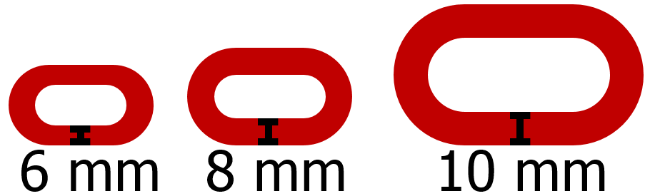 Größenunterschiede Absperrketten