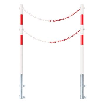 4er Set Absperrpfosten Rot-Weiß 76 Mm X 750 Mm – Produktbild-Vorschau 3